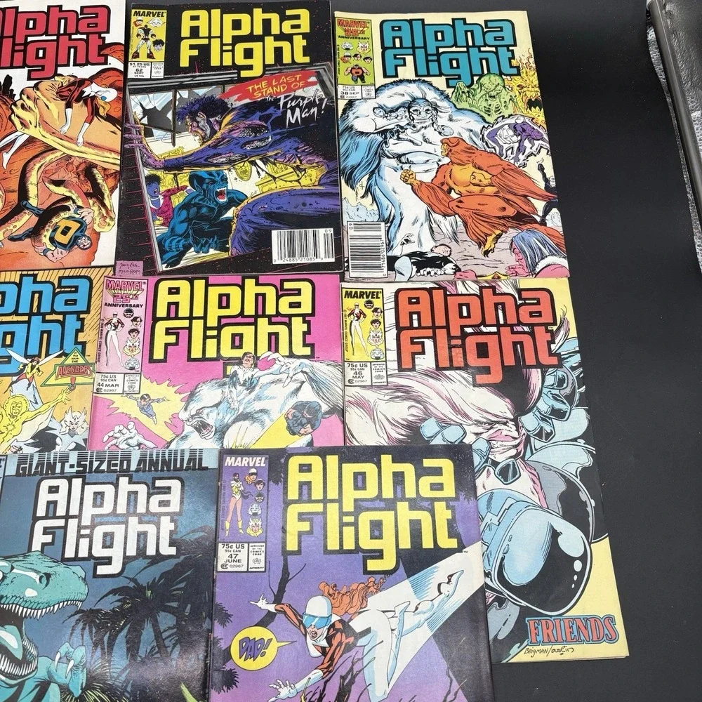 Lot of 8 Alpha Flight Comics 1980s 1990s Marvel Giant-Sized Annual